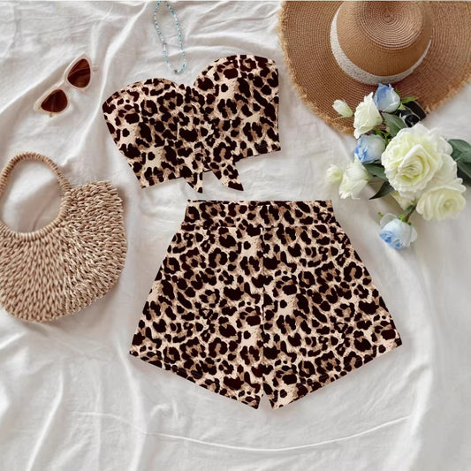 Summer Vacation Tube Top And Shorts Set